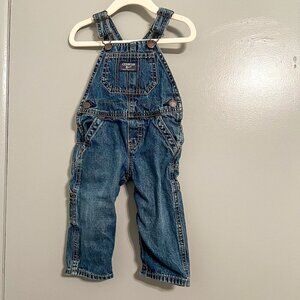 OshKosh B'gosh Denim Overall Bibs Size 12 Months